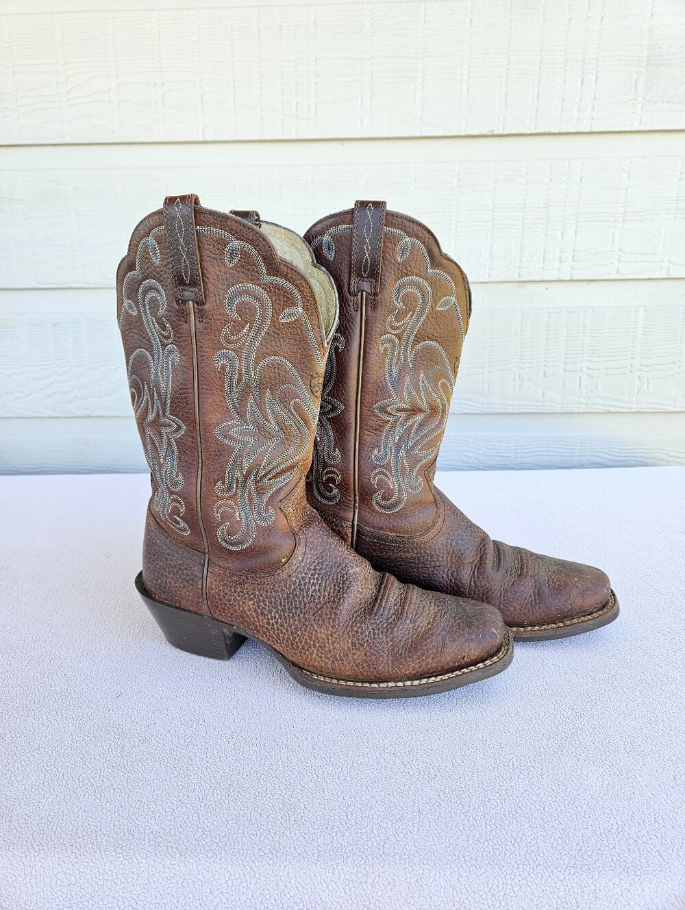 ARIAT Legend Rowdy Women SZ 7.5B Brown Leather Western Cowboy Boots 15825 Rodeo